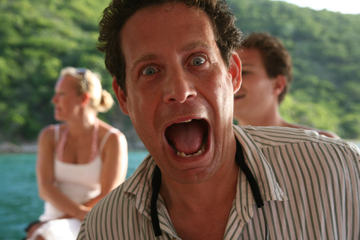 Mike opening wide